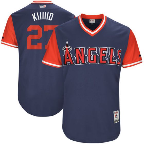 Men Los Angeles Angels #27 Kiiiiid Blue New Rush Limited MLB Jerseys